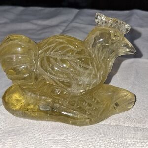 Yellow Citrine Rooster Figurine